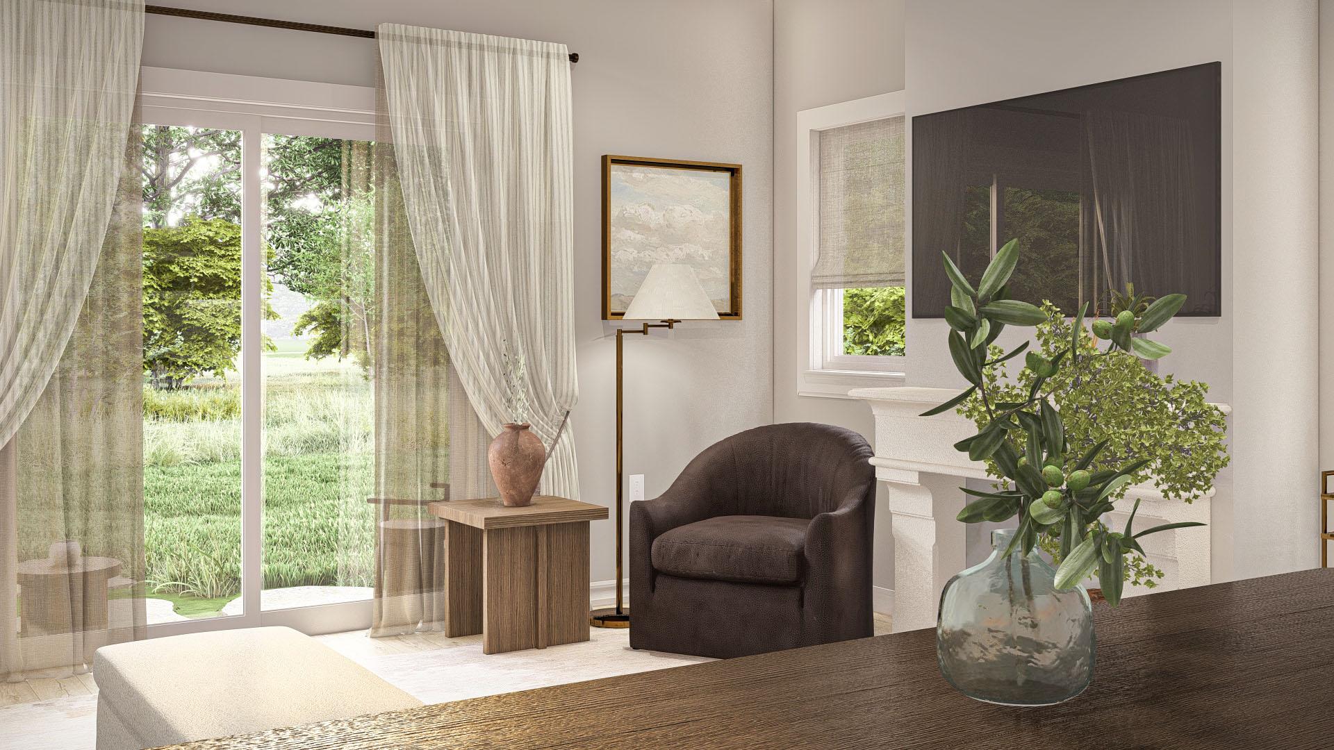 Plan 623367DJ: 2-Bed ADU Home Plan with Fireplace - 866 Sq Ft - Image #12 - Cottage, Country, Traditional