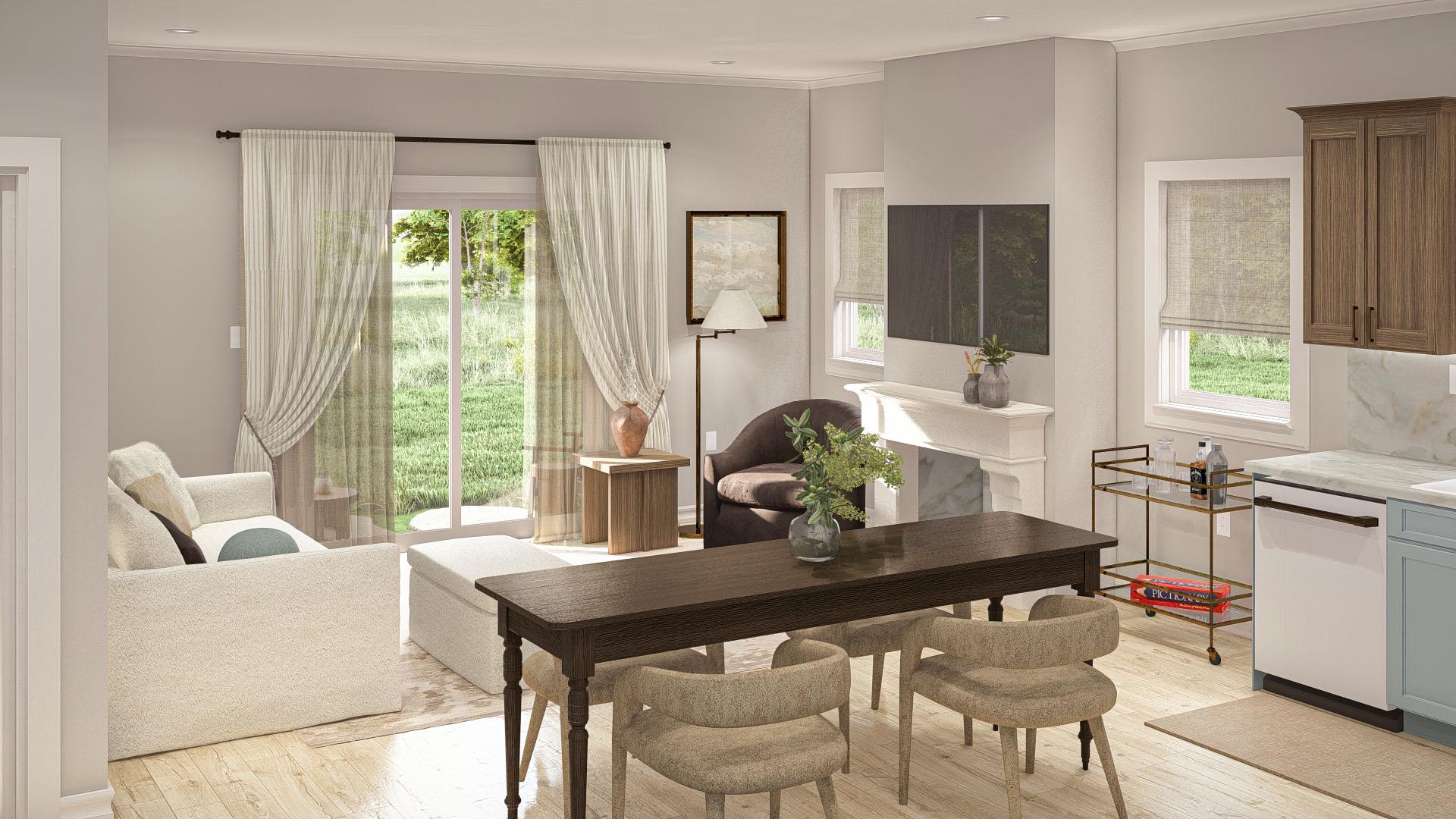 Plan 623367DJ: 2-Bed ADU Home Plan with Fireplace - 866 Sq Ft - Image #14 - Cottage, Country, Traditional