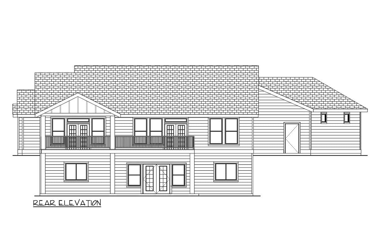 Plan 580103DFT: 4-Bed Traditional Ranch Home Plan with Angled Garage - 2586 Sq Ft - Image #4 - Ranch, Traditional
