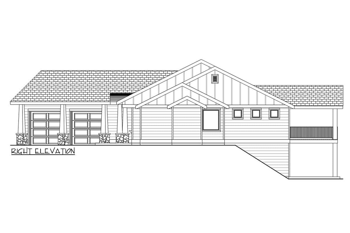 Plan 580103DFT: 4-Bed Traditional Ranch Home Plan with Angled Garage - 2586 Sq Ft - Image #5 - Ranch, Traditional