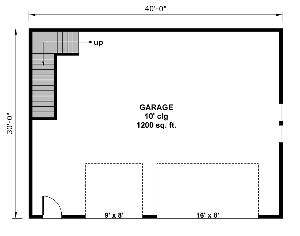 Plan 14795RK: Traditional 3-Car Garage with Bonus Room Above - 1200 Sq Ft - Floor Plan - Main Level - Traditional
