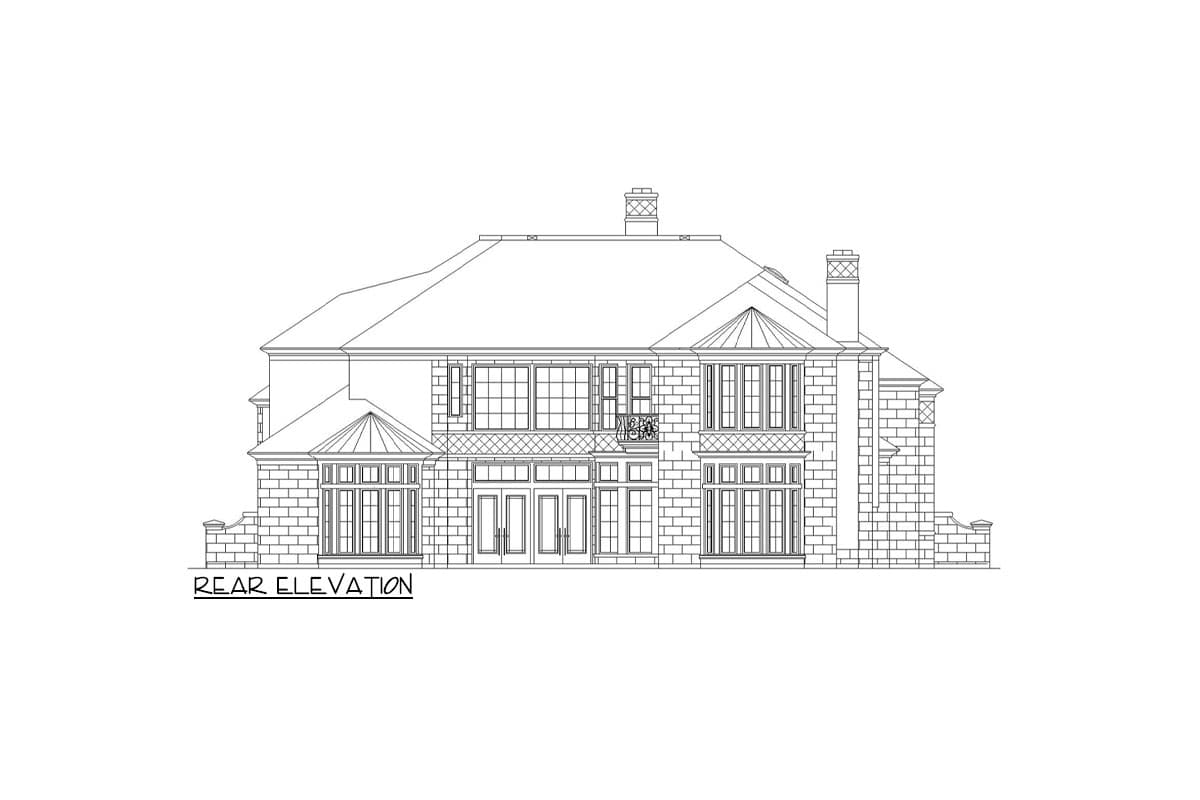 Plan 36702TX: 2-Story European Home Plan with Media Room and Library - 9528 Sq Ft - Image #4 - European, French Country