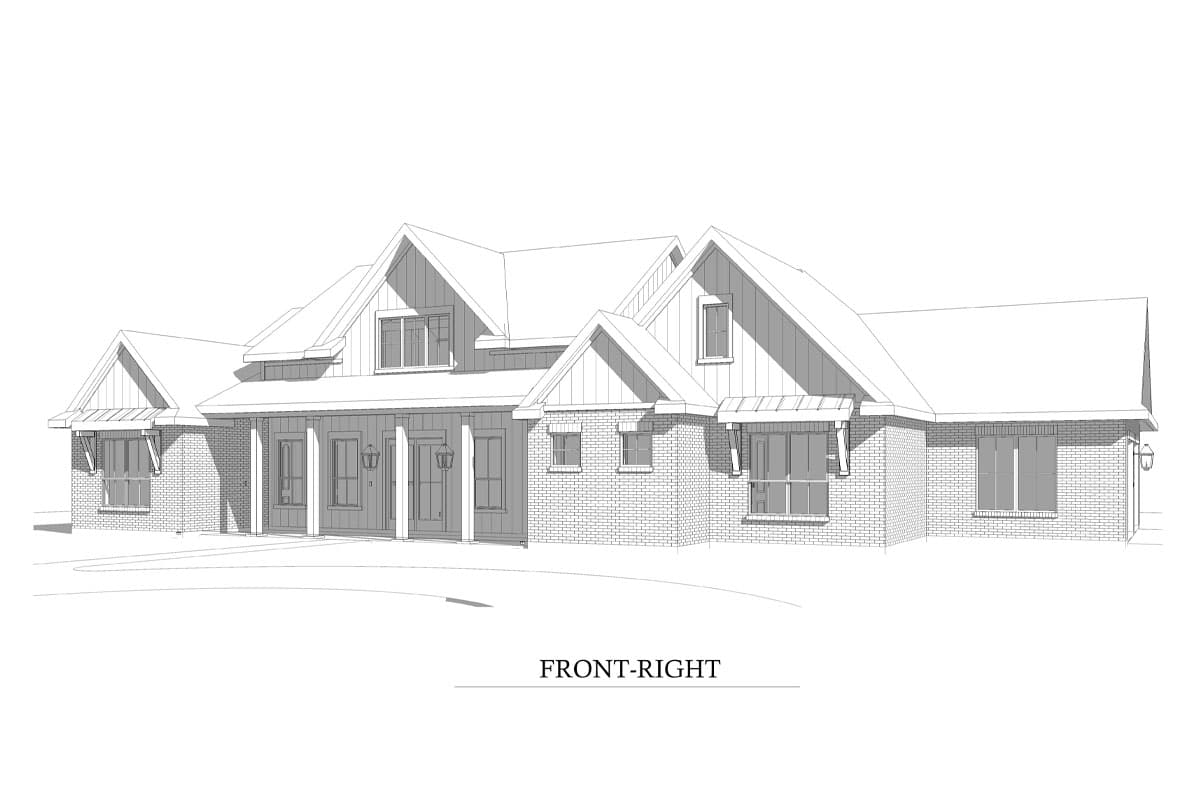 Plan 440029PWL: 4-Bed Modern Farmhouse with Vaulted Great Room and Home Office - 3392 Sq Ft - Image #5 - Modern Farmhouse, Ranch, Southern