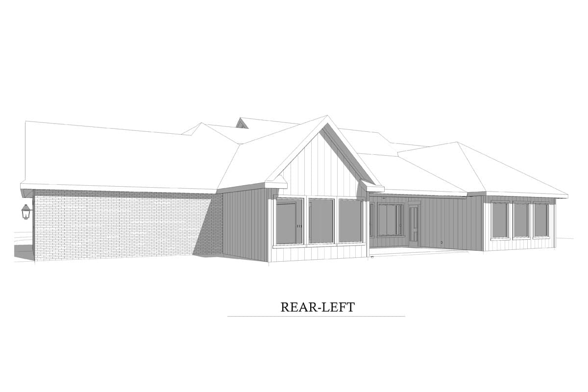 Plan 440029PWL: 4-Bed Modern Farmhouse with Vaulted Great Room and Home Office - 3392 Sq Ft - Image #4 - Modern Farmhouse, Ranch, Southern