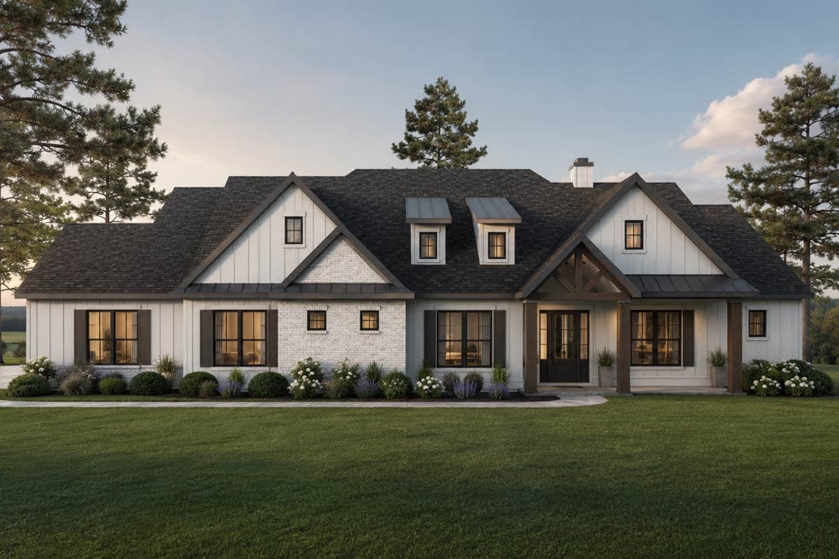 Plan 440030PWL: 3-Bed Country Craftsman House Plan with Home Office Under 3000 Sq Ft - Image #1 - Country, Craftsman, New American, Ranch