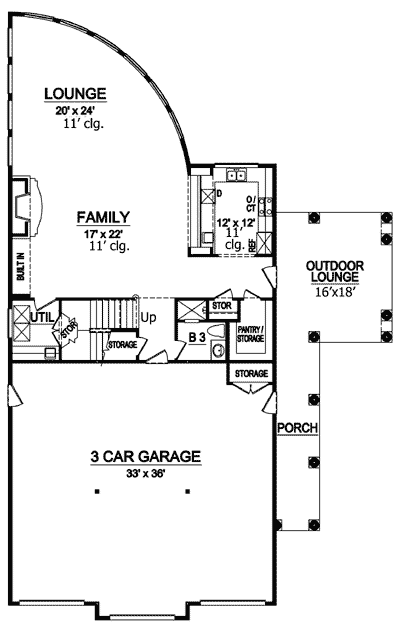 Plan 36289TX: Spectacular Guest or In-Law Quarters - Floor Plan - Main Level - European, Florida-Style, Mediterranean