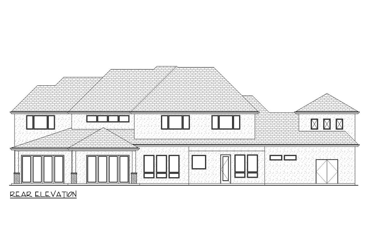 Plan 580107DFT: 2-Story New Traditional Style Home Plan with Two Story Great Room and Theater Room - 4899 Sq Ft - Image #4 - European, French Country, Southern, Traditional, Transitional