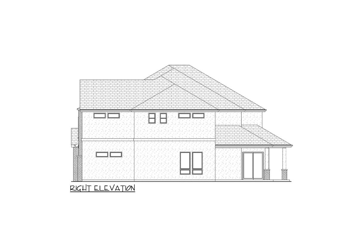 Plan 580107DFT: 2-Story New Traditional Style Home Plan with Two Story Great Room and Theater Room - 4899 Sq Ft - Image #5 - European, French Country, Southern, Traditional, Transitional