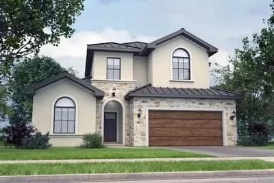 Two-Story Mediterranean House Plan with L Shape Kitchen - 2583 Sq Ft