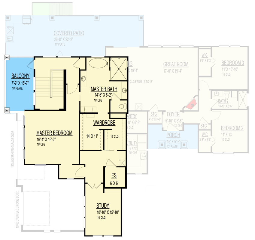 Plan 264171KMD: Contemporary Hill Country House Plan with Private 2nd Floor Master Suite - 3032 Sq Ft - Floor Plan - 2nd Floor - Contemporary, Hill Country, New American, Rustic