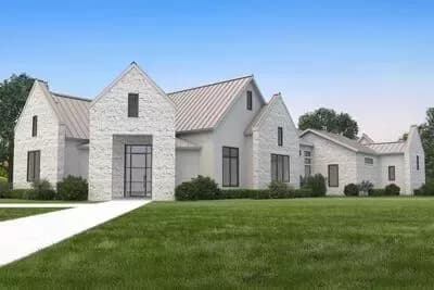 Elegant 4-Bedroom European House Plan with Home Office & Scullery
