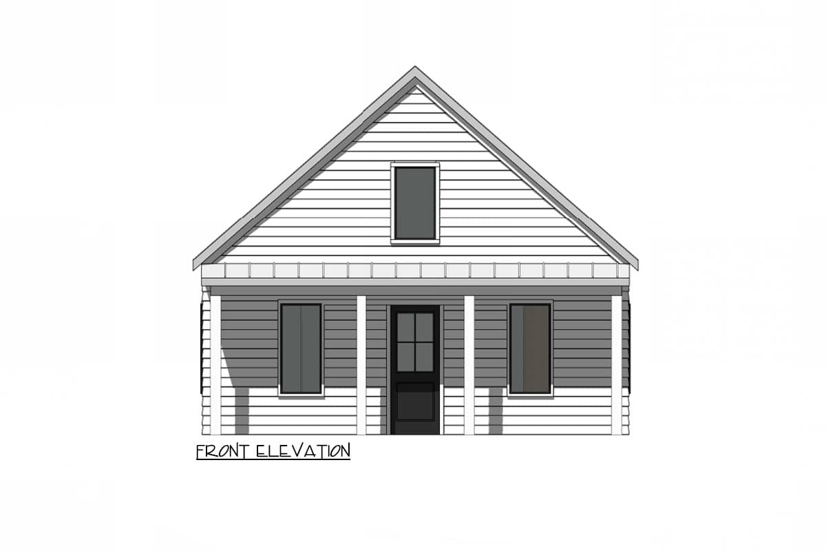Plan 420147WNT: 2-Bed ADU Cottage with Vaulted Kitchen and Living Room - 884 Sq Ft - Image #13 - Cottage, Country