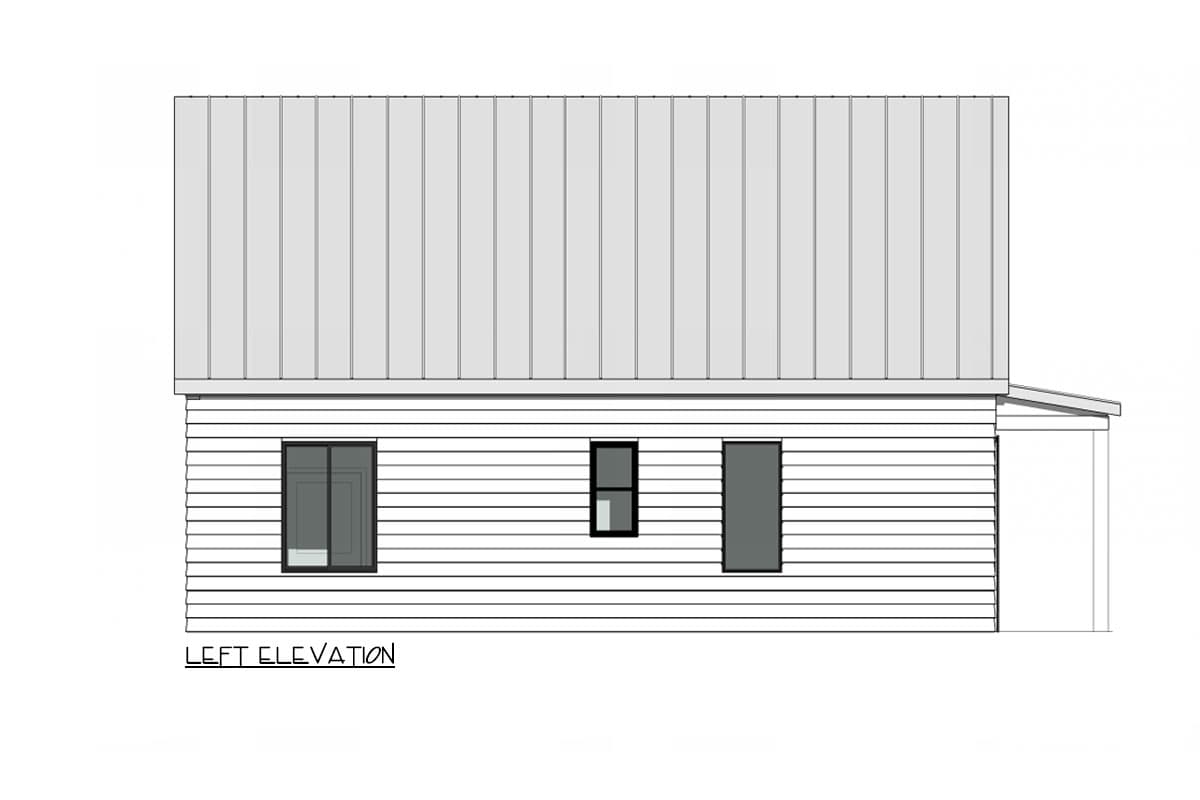 Plan 420147WNT: 2-Bed ADU Cottage with Vaulted Kitchen and Living Room - 884 Sq Ft - Image #14 - Cottage, Country