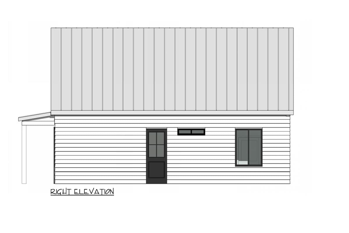 Plan 420147WNT: 2-Bed ADU Cottage with Vaulted Kitchen and Living Room - 884 Sq Ft - Image #16 - Cottage, Country