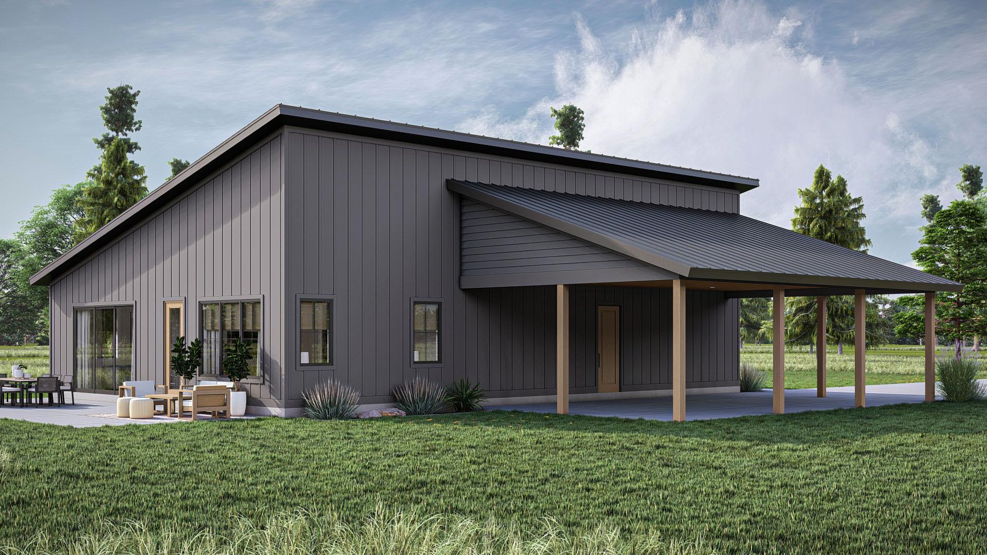Plan 623369DJ: 2-Bed Modern Barndominium with Home Office and Great Room - 2214 Sq Ft - Image #10 - Barndominium, Country, Craftsman, Modern, New American