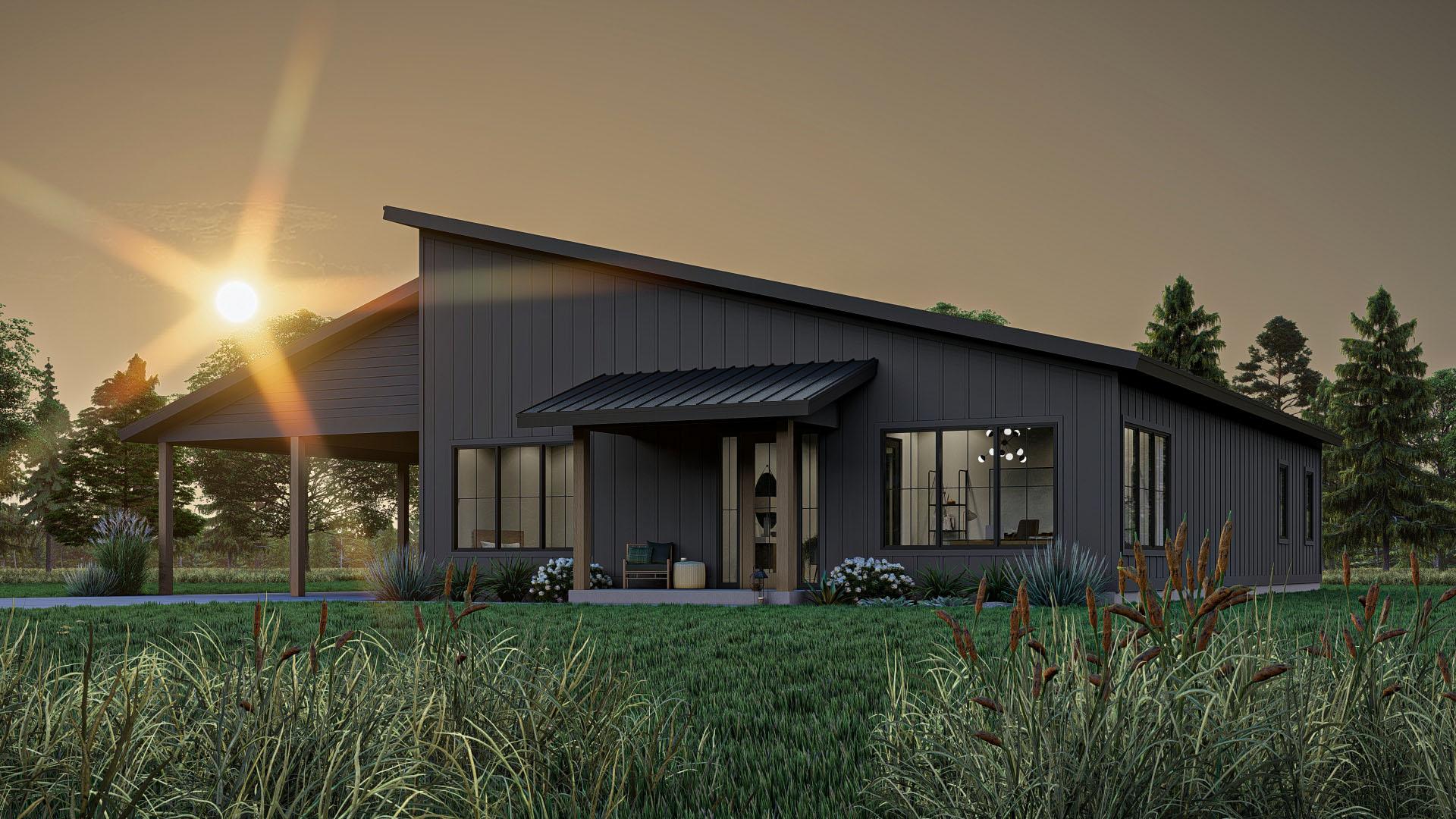 Plan 623369DJ: 2-Bed Modern Barndominium with Home Office and Great Room - 2214 Sq Ft - Image #12 - Barndominium, Country, Craftsman, Modern, New American