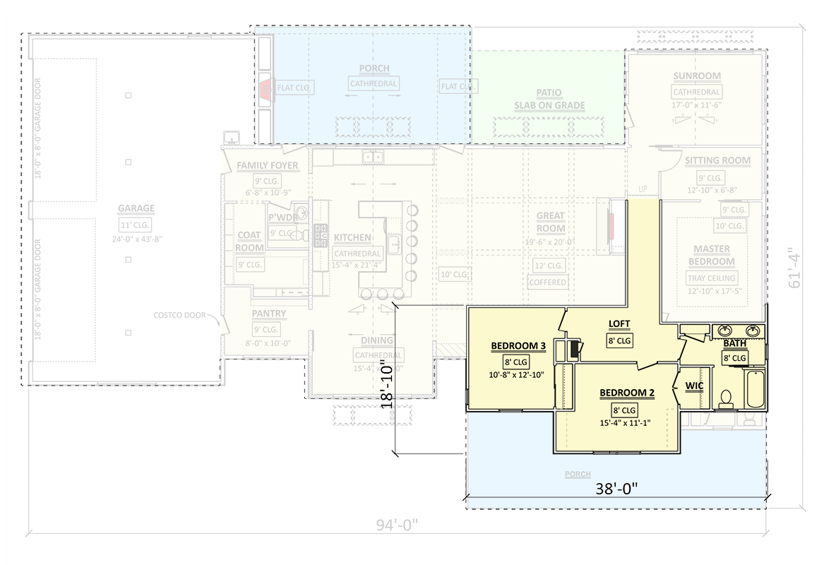 Plan 911039JVD: 3-Bed Modern Farmhouse Plan with Main Floor Master and Sun Room - 3111 Sq Ft - Floor Plan - 2nd Floor - Country, Farmhouse, Modern Farmhouse