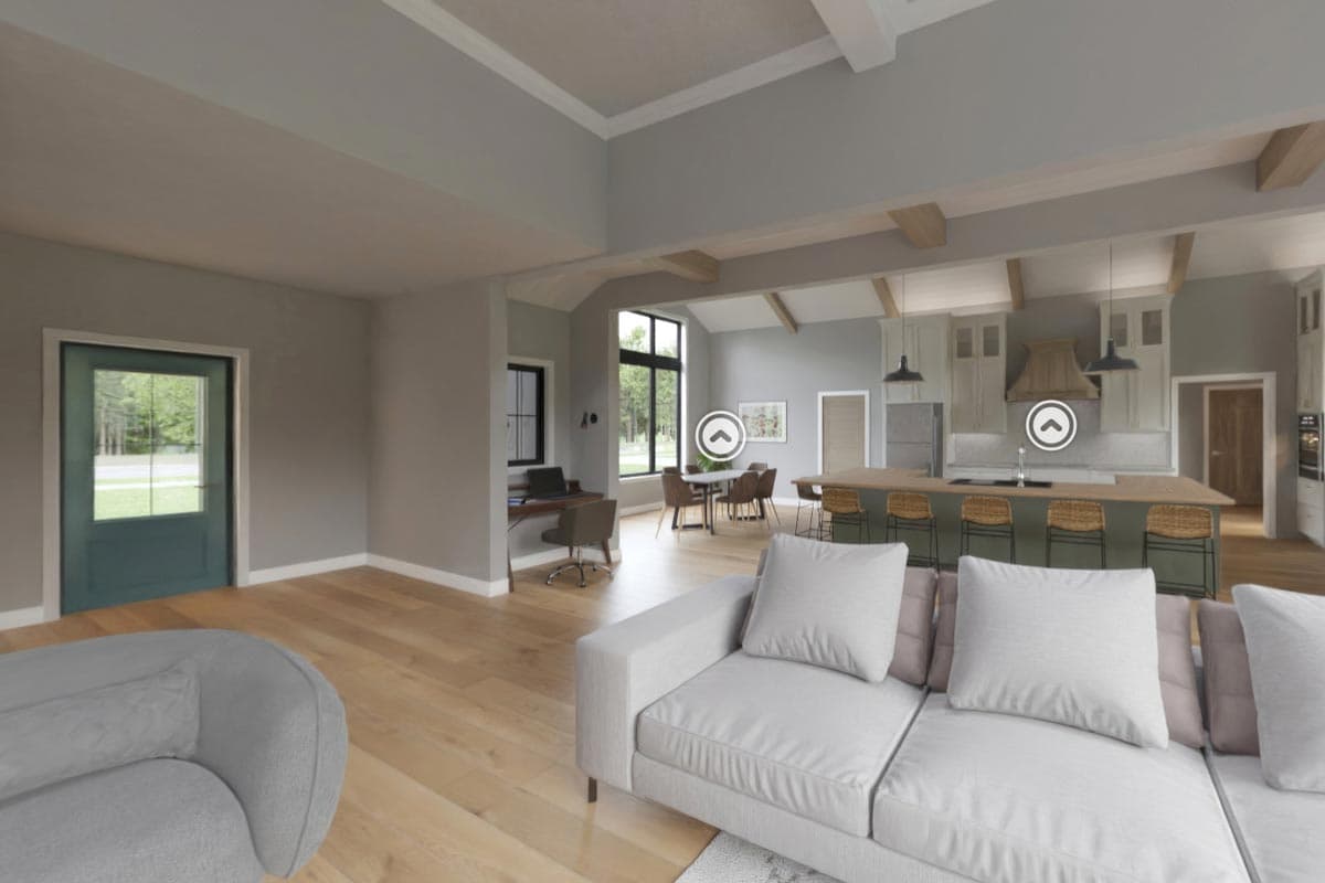 Plan 911039JVD: 3-Bed Modern Farmhouse Plan with Main Floor Master and Sun Room - 3111 Sq Ft - Virtual Tour Cover Image - Country, Farmhouse, Modern Farmhouse