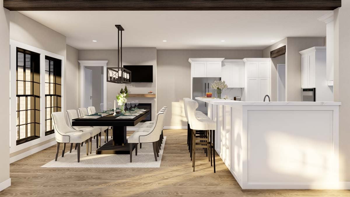 Plan 60721ND: 4-Bed Traditional Home Plan with Keeping Room and Study Room - 2613 Sq Ft - Image #9 - French Country, Traditional