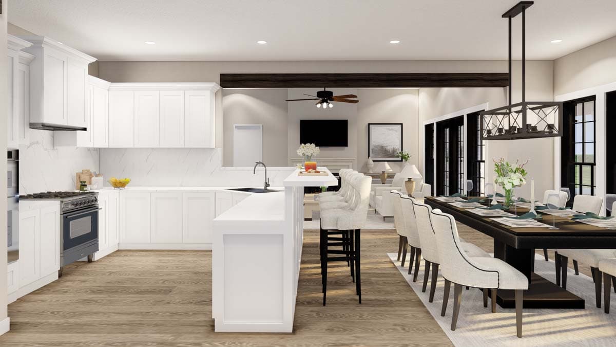 Plan 60721ND: 4-Bed Traditional Home Plan with Keeping Room and Study Room - 2613 Sq Ft - Image #10 - French Country, Traditional