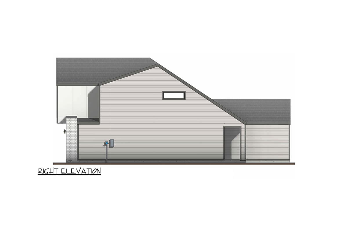 Plan 100326GHR: 2-Story Modern Home Plan with Main Floor Master Under 1600 Sq Ft - Image #4 - Mid Century Modern, Modern