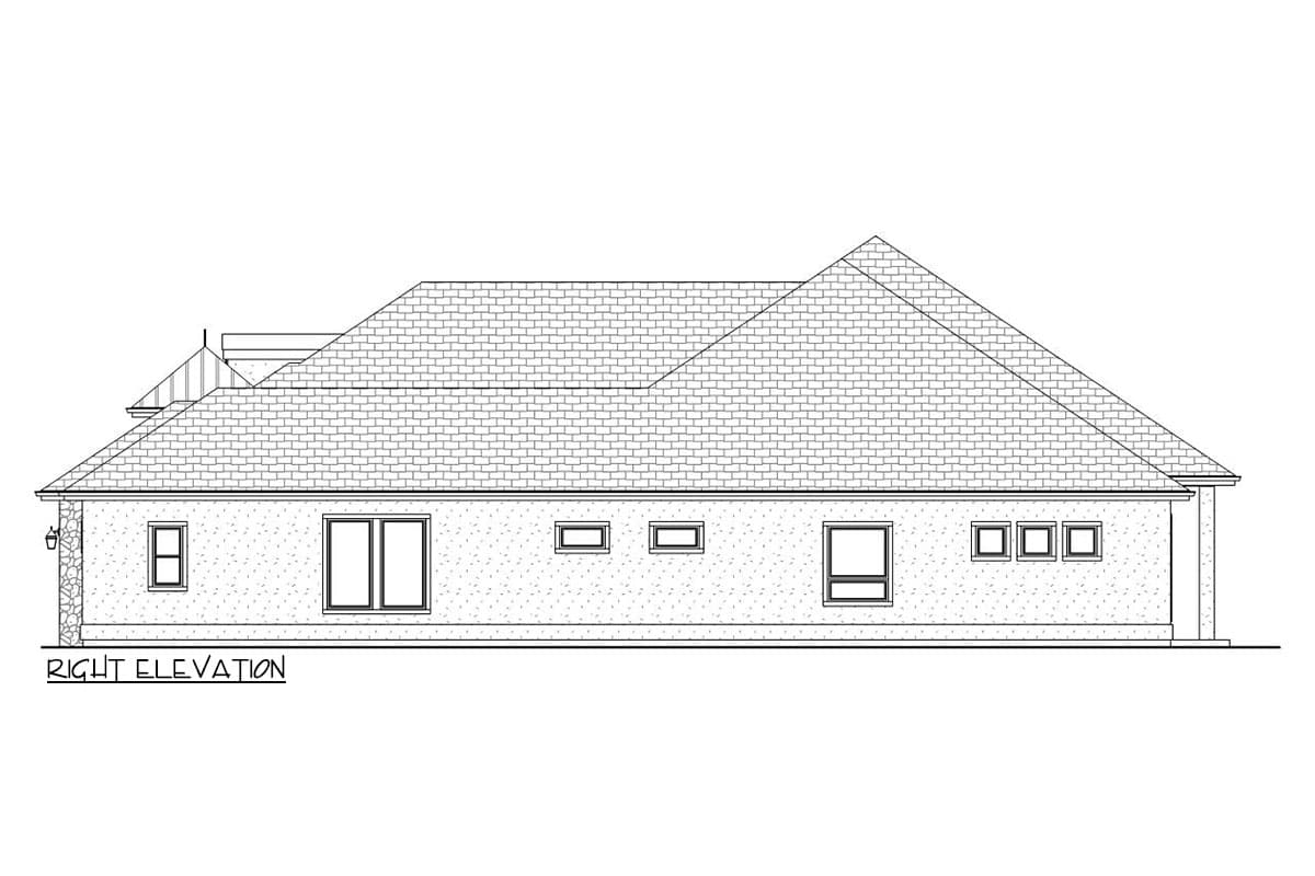 Plan 580110DFT: 3-Bed Ranch with Open Concept Great Room and RV Garage - 2564 Sq FT - Image #5 - European, Hill Country, Ranch, Tuscan