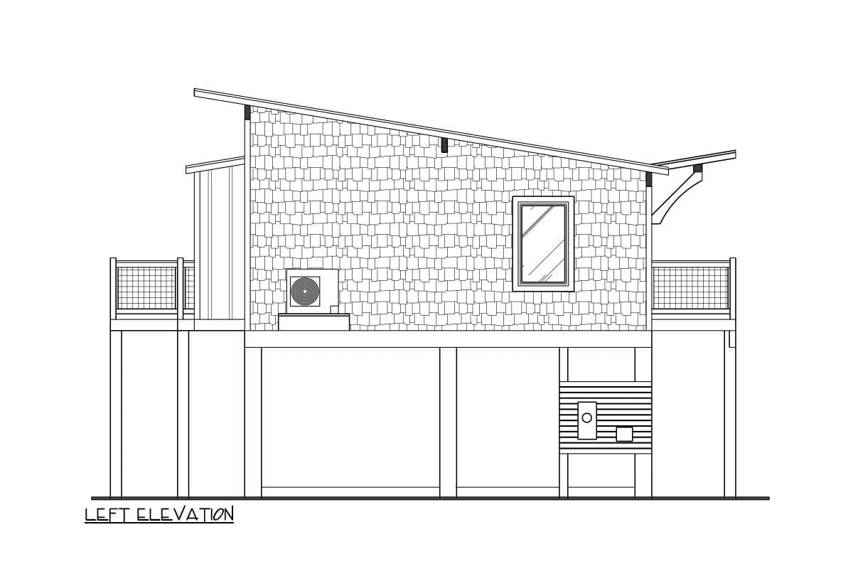 Plan 461042DNN: 2-Bed Modern Low Country Cabin with Vaulted Ceilings - 884 Sq. Ft. - Image #17 - Cabin, Coastal, Cottage, Low Country
