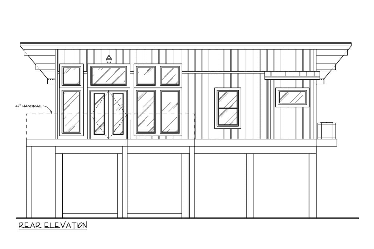 Plan 461042DNN: 2-Bed Modern Low Country Cabin with Vaulted Ceilings - 884 Sq. Ft. - Image #18 - Cabin, Coastal, Cottage, Low Country