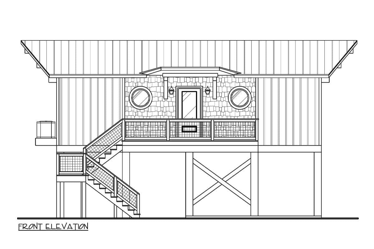Plan 461042DNN: 2-Bed Modern Low Country Cabin with Vaulted Ceilings - 884 Sq. Ft. - Image #16 - Cabin, Coastal, Cottage, Low Country