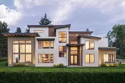 3-Story Northwest Style House Plan with Two Story Great Room and Rooftop Deck - 6305 Sq Ft