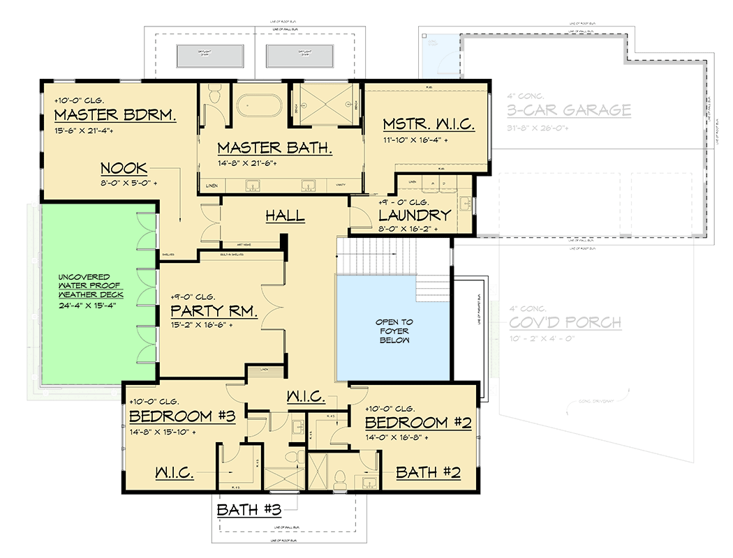 Plan 666271RAF: 4-Bed Contemporary Home Plan with Guest Suite on Main Level - 5158 Sq Ft - Floor Plan - 2nd Floor - Contemporary, New American, Northwest, Transitional