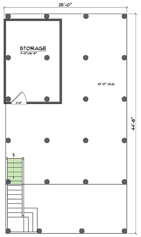 Plan 461043DNN: 3-Bed Low Country Home Plan with Two Story Great Room - 1416 Sq Ft - Floor Plan - Lower Level - Cabin, Country, Low Country