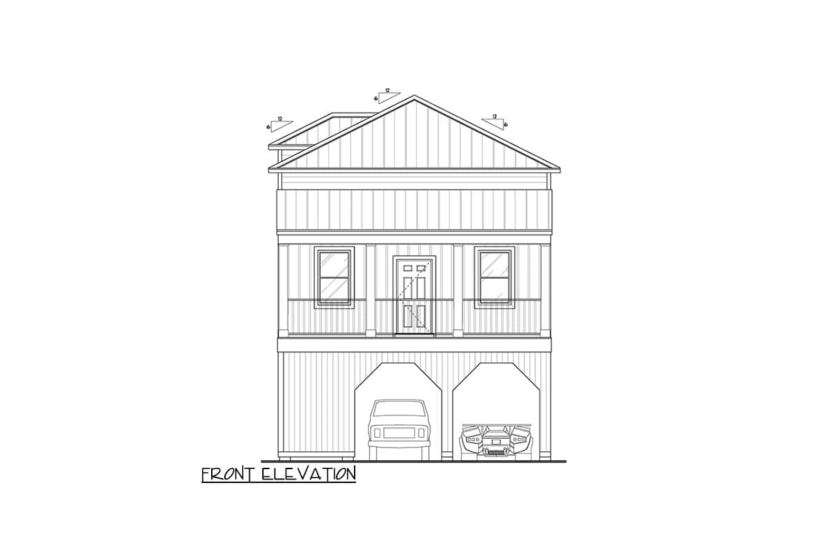 Plan 461043DNN: 3-Bed Low Country Home Plan with Two Story Great Room - 1416 Sq Ft - Image #27 - Cabin, Country, Low Country