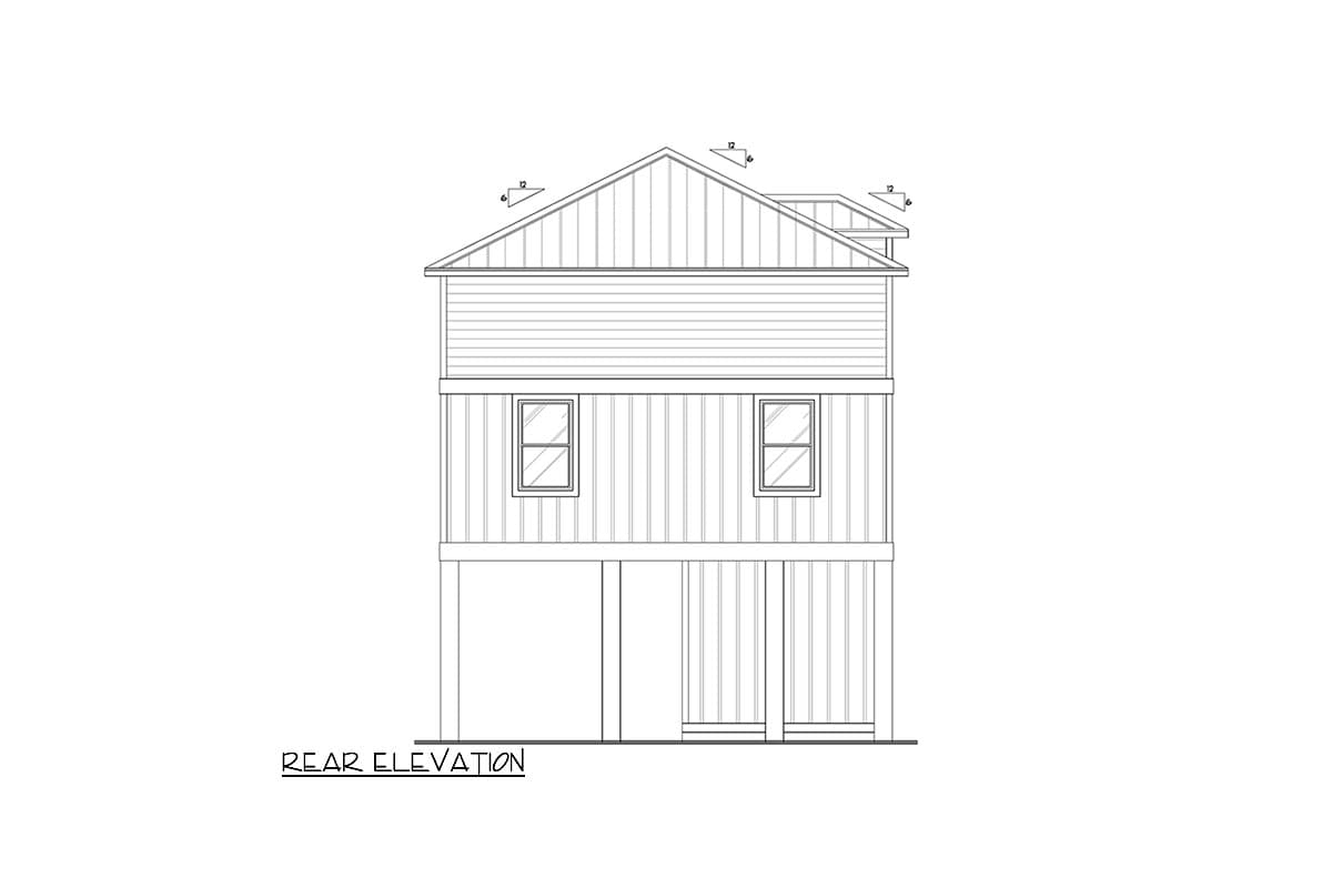 Plan 461043DNN: 3-Bed Low Country Home Plan with Two Story Great Room - 1416 Sq Ft - Image #29 - Cabin, Country, Low Country