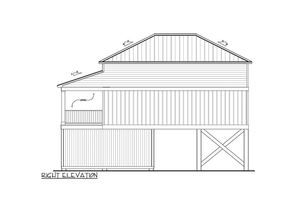 Plan 461043DNN: 3-Bed Low Country Home Plan with Two Story Great Room - 1416 Sq Ft - Image #30 - Cabin, Country, Low Country