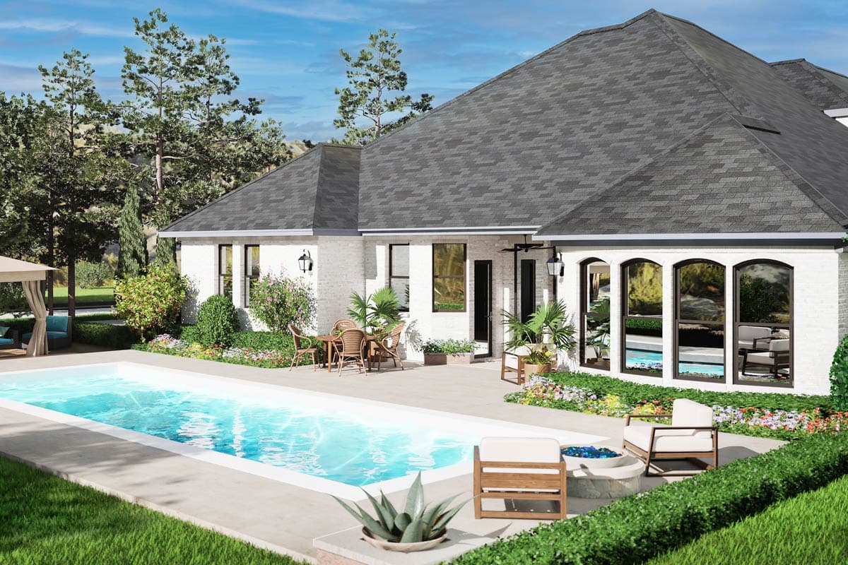 Plan 36305TX: 4-Bed Traditional House Plan with Game Room - 3459 Sq Ft - Image #5 - European, Traditional