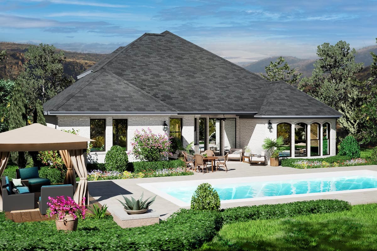 Plan 36305TX: 4-Bed Traditional House Plan with Game Room - 3459 Sq Ft - Image #7 - European, Traditional