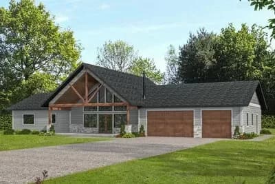 3-Bed Ranch Home Plan with Clustered Bedrooms and Vaulted Great Room - 2369 Sq Ft