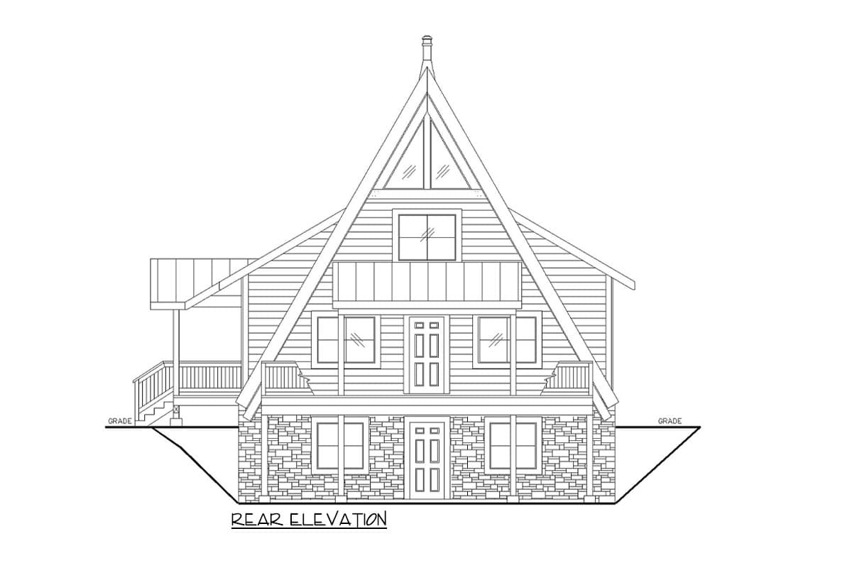 Plan 350075GH: 2-Bed A-Frame Cabin with Loft and Great Room - 1627 Sq Ft - Image #4 - A-Frame, Cabin, Mountain, Northwest