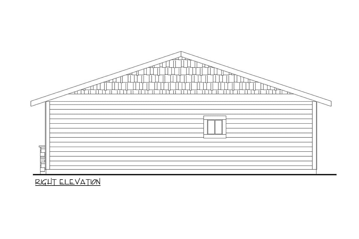 Plan 350077GH: 2-Bed Ranch-Style Home Plan with Great Room and U-Shaped Kitchen - 1188 Sq Ft - Image #5 - Cottage, Ranch