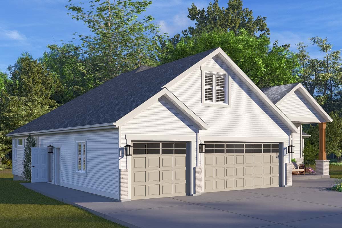 Plan 61508UT: Two-Story Traditional Home Plan with Bonus Above and Home Office - 2845 Sq Ft - Image #6 - Craftsman, Traditional