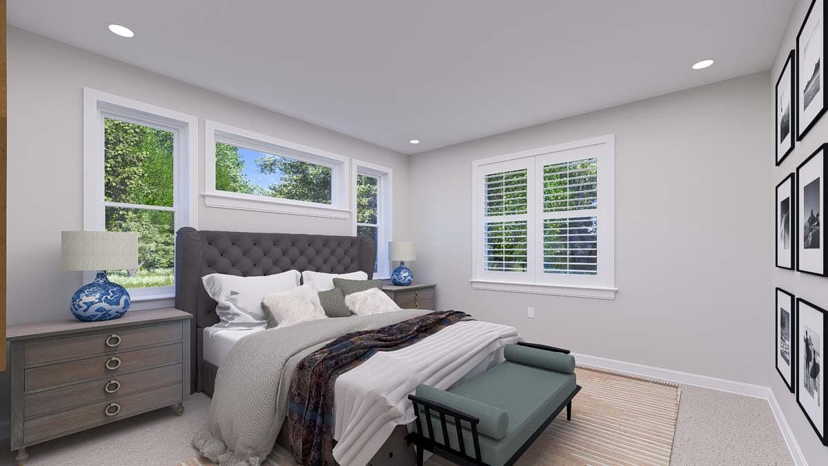 Plan 61508UT: Two-Story Traditional Home Plan with Bonus Above and Home Office - 2845 Sq Ft - Image #16 - Craftsman, Traditional