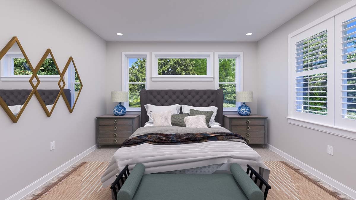 Plan 61508UT: Two-Story Traditional Home Plan with Bonus Above and Home Office - 2845 Sq Ft - Image #17 - Craftsman, Traditional