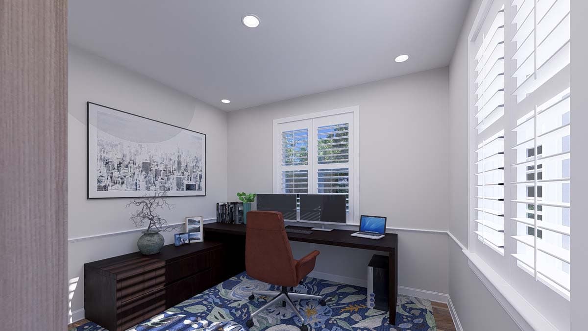 Plan 61508UT: Two-Story Traditional Home Plan with Bonus Above and Home Office - 2845 Sq Ft - Image #22 - Craftsman, Traditional