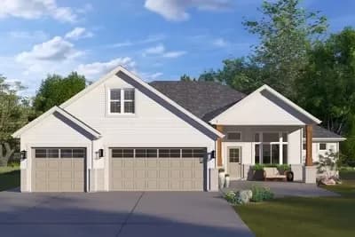 Two-Story Traditional Home Plan with Bonus Above and Home Office - 2845 Sq Ft