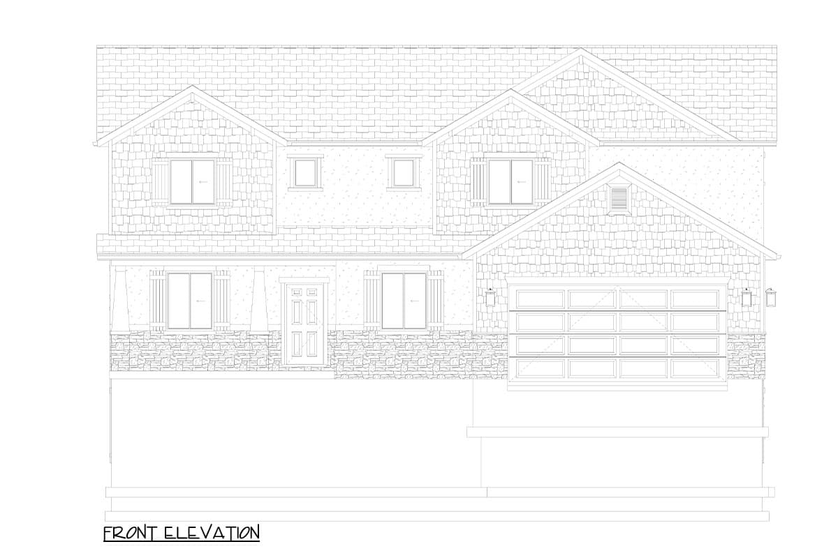 Plan 61509UT: 5-Bed New American Home Plan with Two Story Great Room - 3237 Sq Ft - Image #27 - New American, Traditional