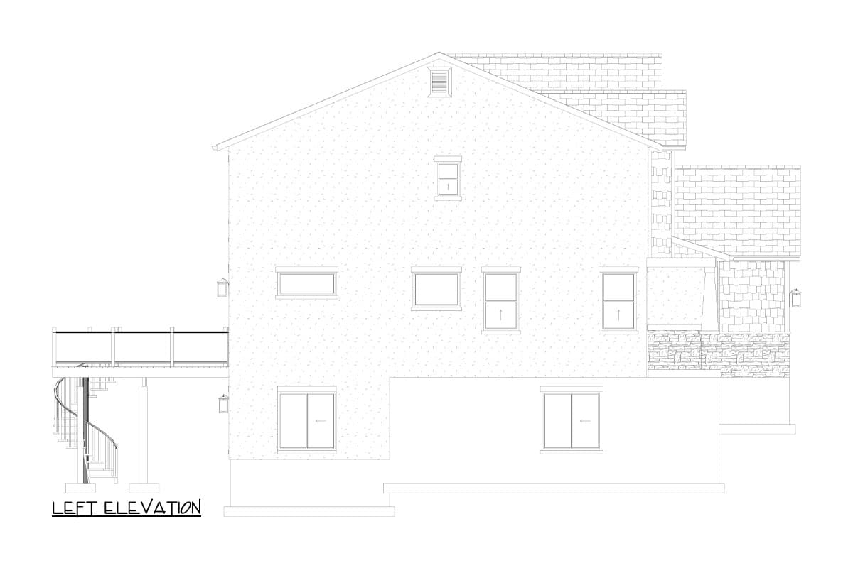 Plan 61509UT: 5-Bed New American Home Plan with Two Story Great Room - 3237 Sq Ft - Image #28 - New American, Traditional