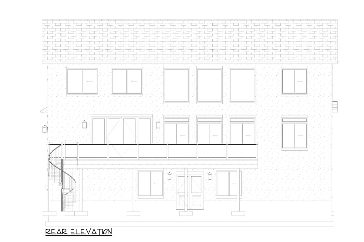 Plan 61509UT: 5-Bed New American Home Plan with Two Story Great Room - 3237 Sq Ft - Image #29 - New American, Traditional