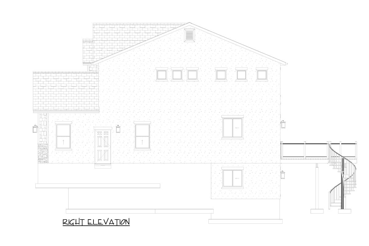 Plan 61509UT: 5-Bed New American Home Plan with Two Story Great Room - 3237 Sq Ft - Image #30 - New American, Traditional