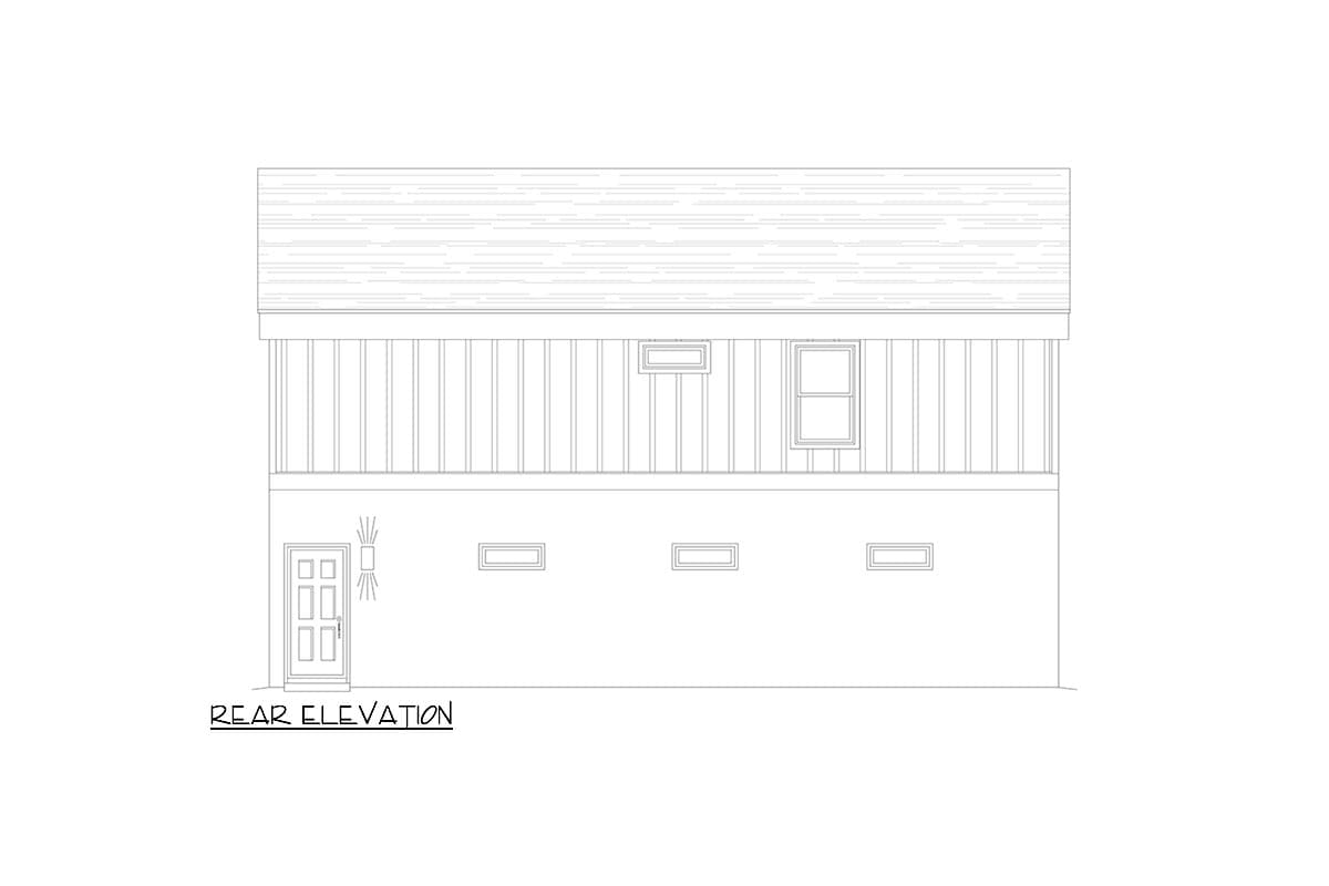 Plan 680341VR:  2-Beds Contemporary Garage Apartment with 3-Car Drive Under - 1329 Sq Ft - Image #4 - Contemporary, Mid Century Modern, Modern, Mountain